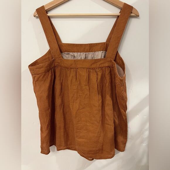 ANA Burnt Orange Cotton Polka Dot Tank Top Size Large - Picture 2 of 11